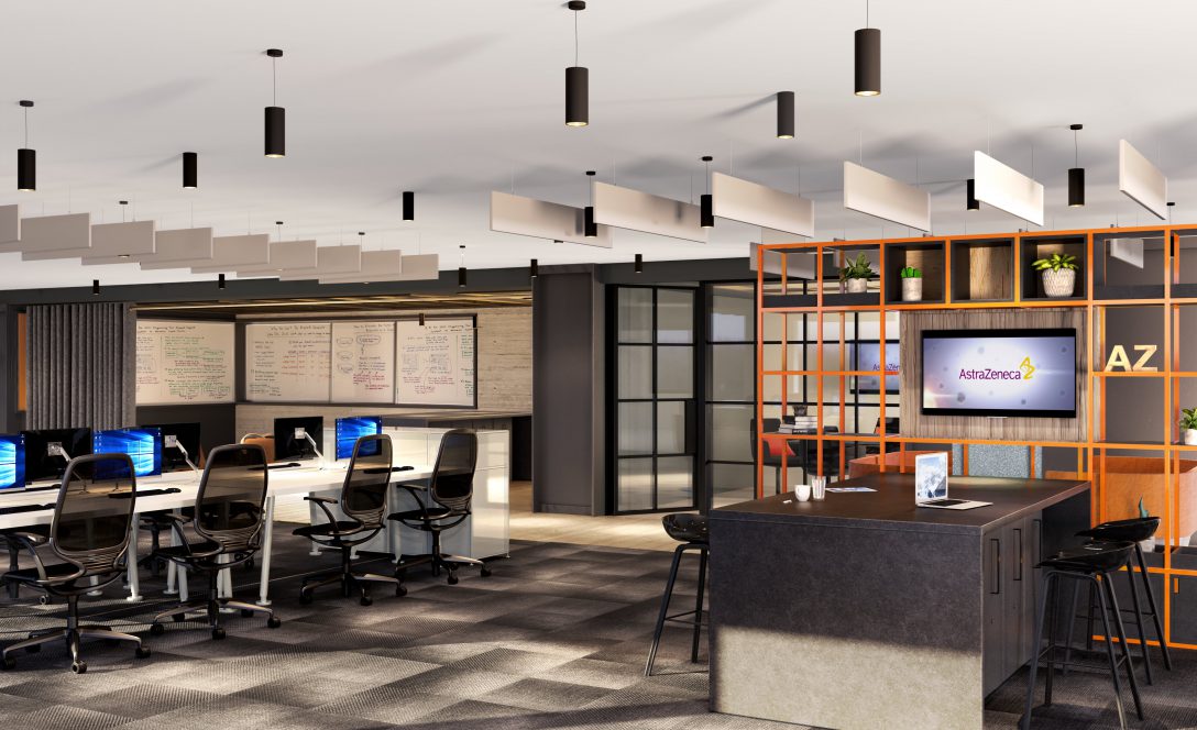 AstraZeneca workspace interior fit out tender visualisation CGI