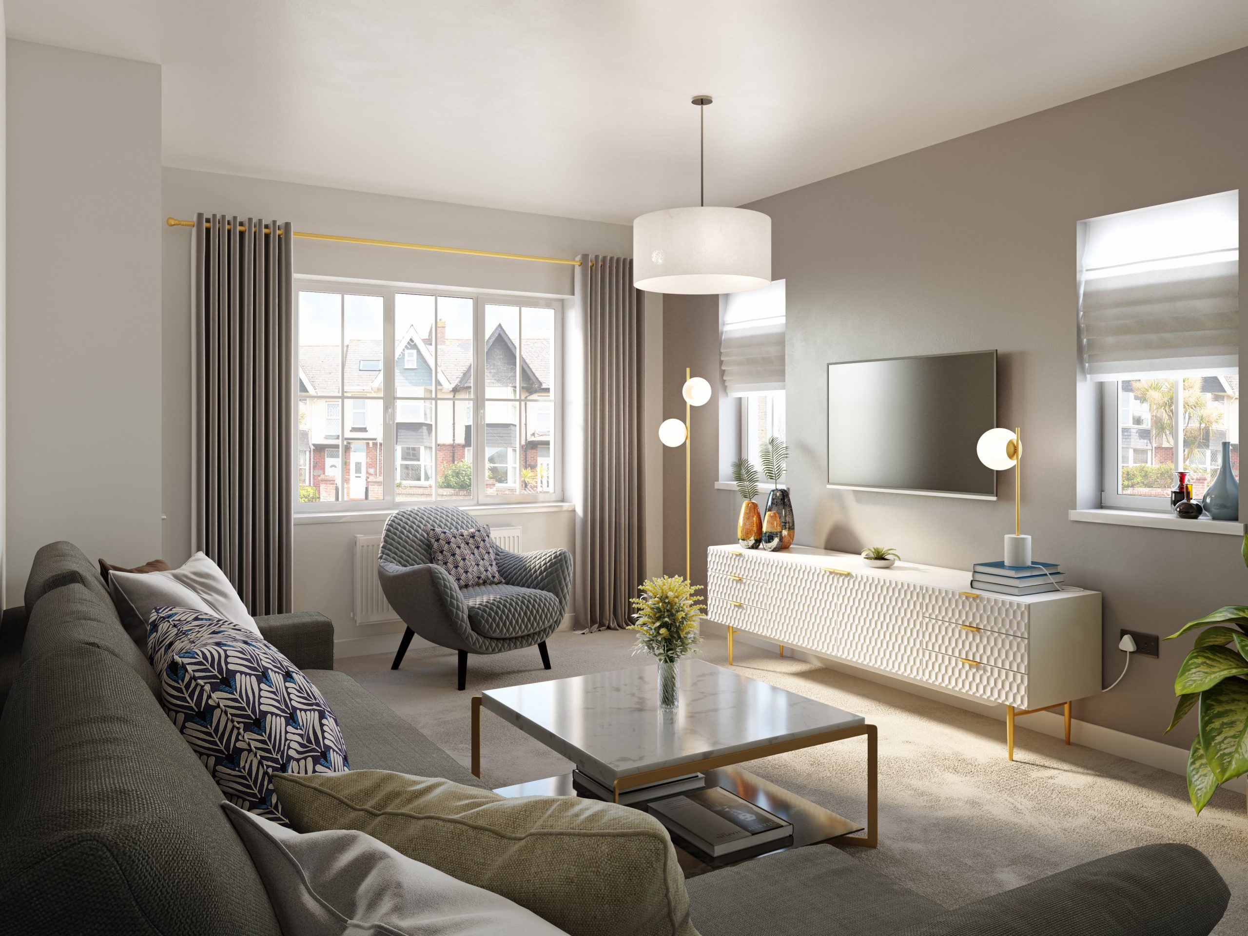 living room visualisation - housing development