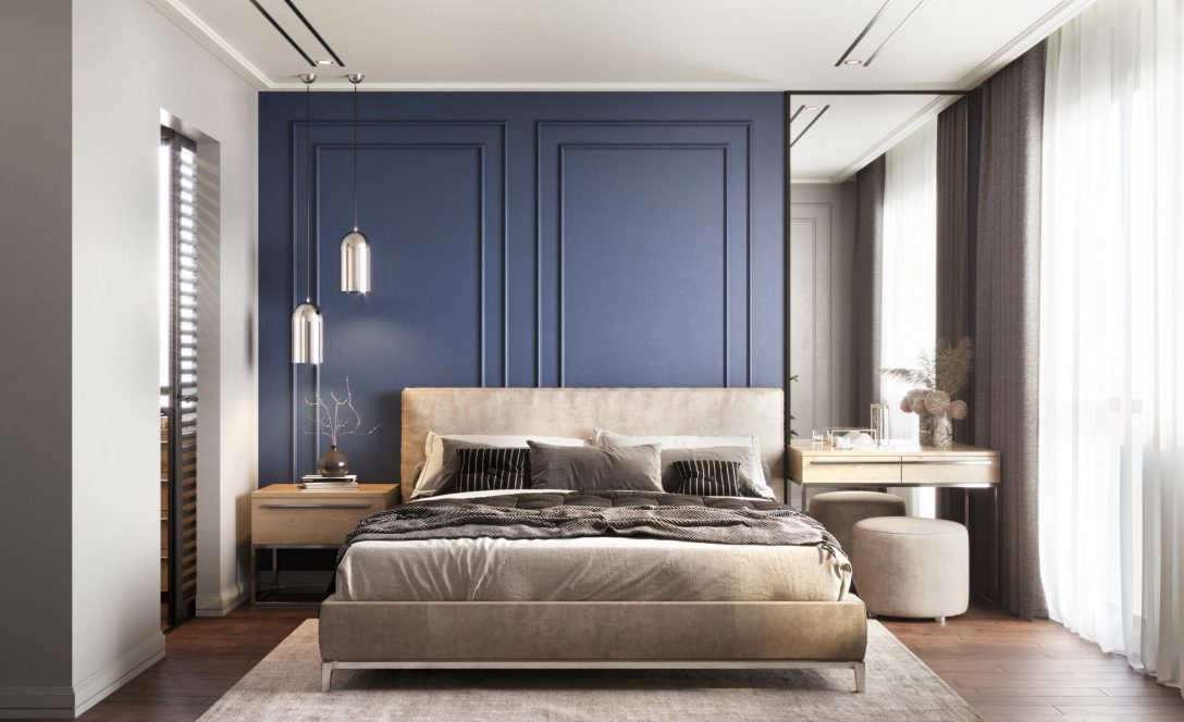 bedroom room set CGI visualisation
