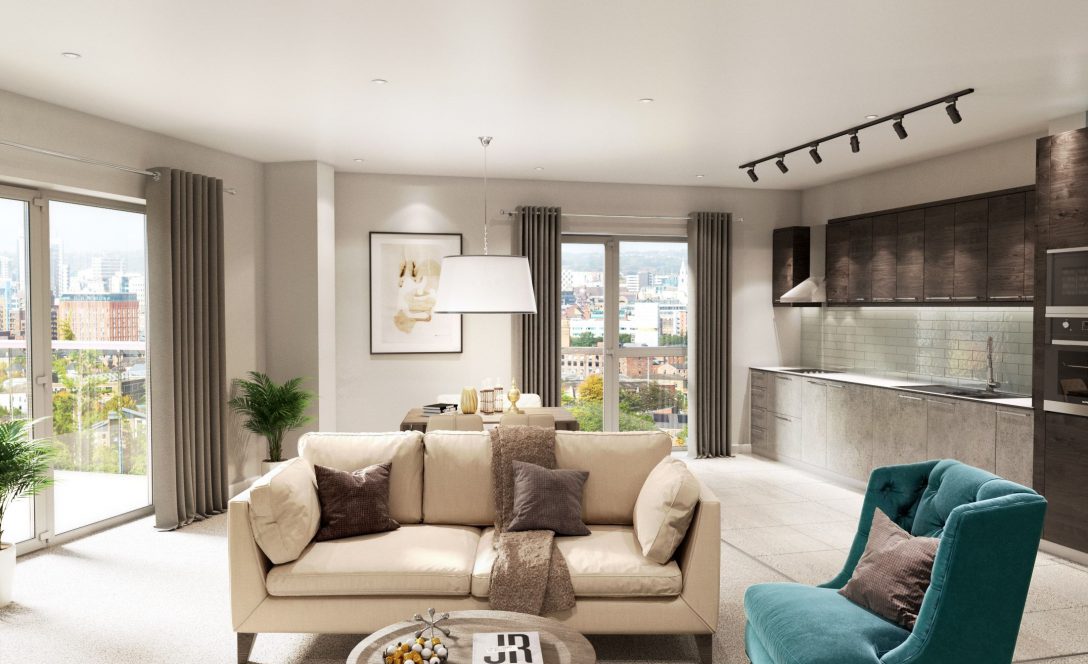 interior design visualisation - living room CGI