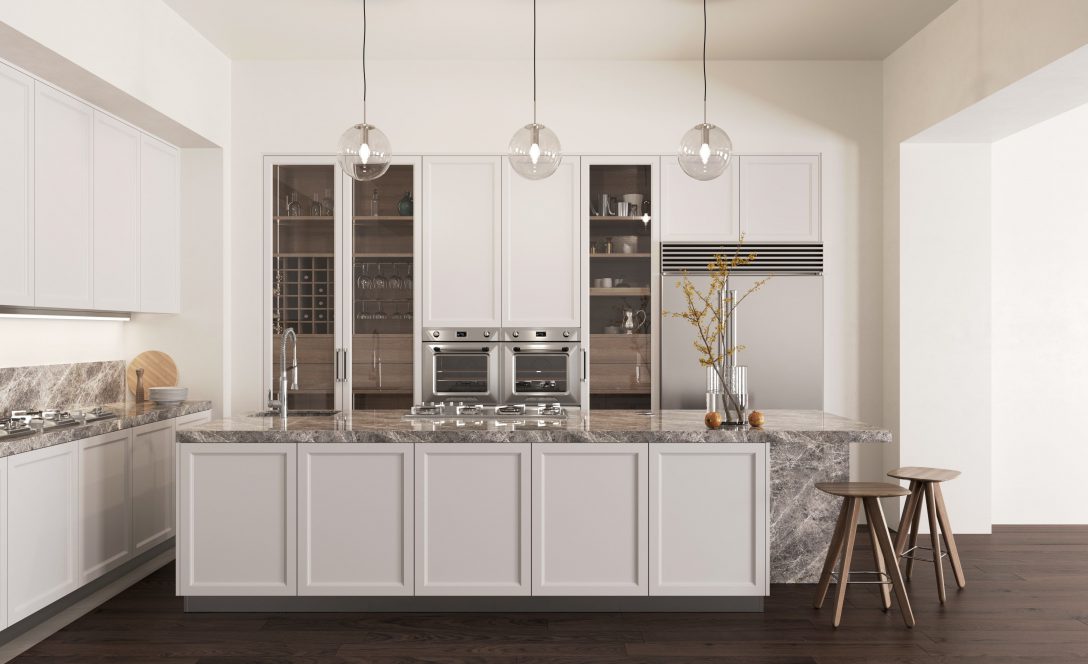 kitchen roomset cgi - full white kitchen