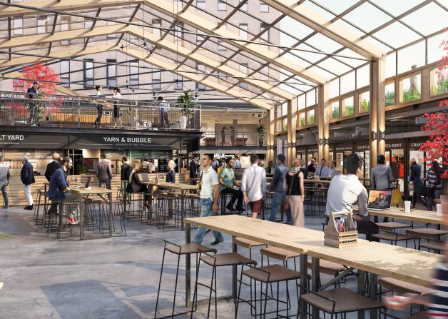 manchester city centre market CGI visualisation