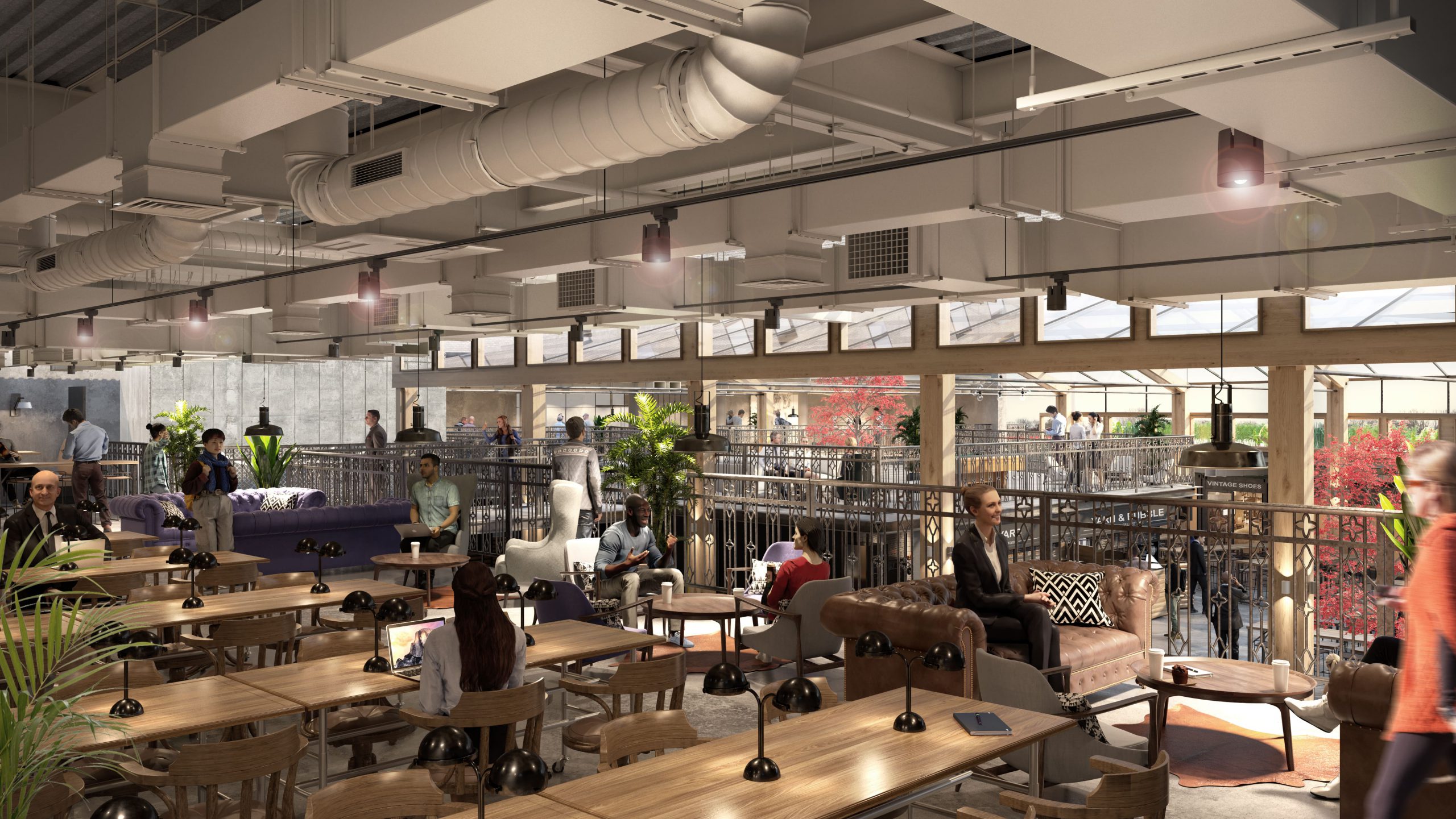 manchester union cgi - open plan f and b spaces visualised