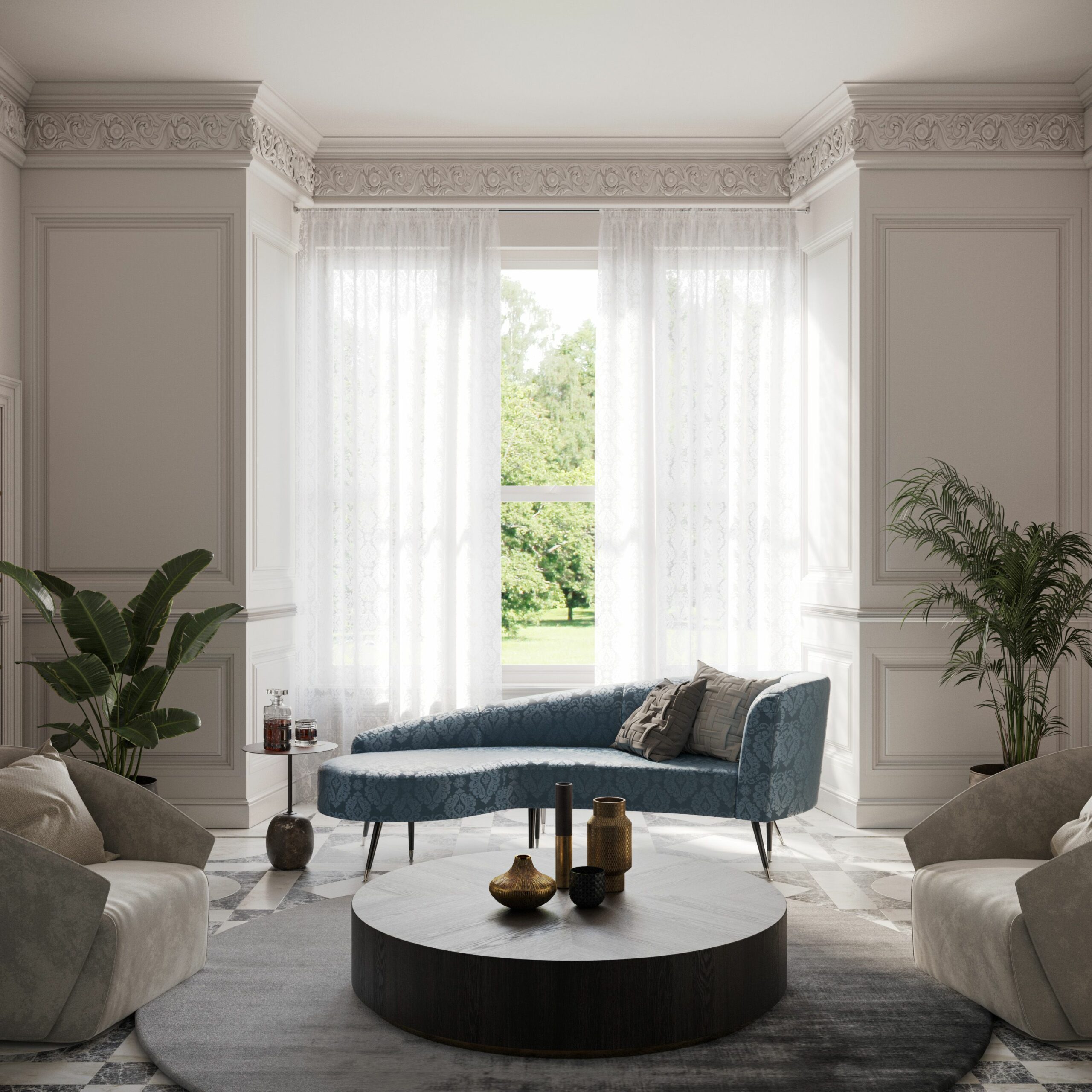 super prime real estate interior visualisation - INT_NM_R&D_HARRODS WINDOW VIEW 001