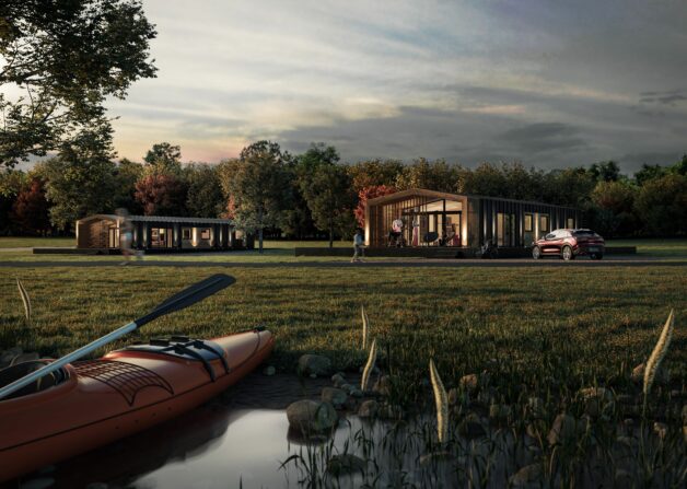 Poplar Farm Dusk Hero Shot Lincolnshire CGI External