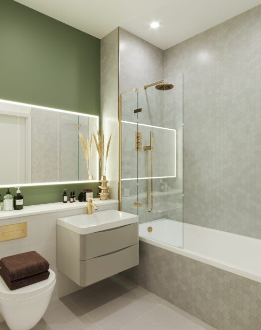 The residence Interior bathroom CGI London Clapham