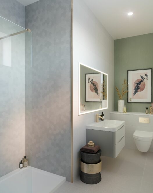 London ensuite bathroom interior luxury 3d cgi