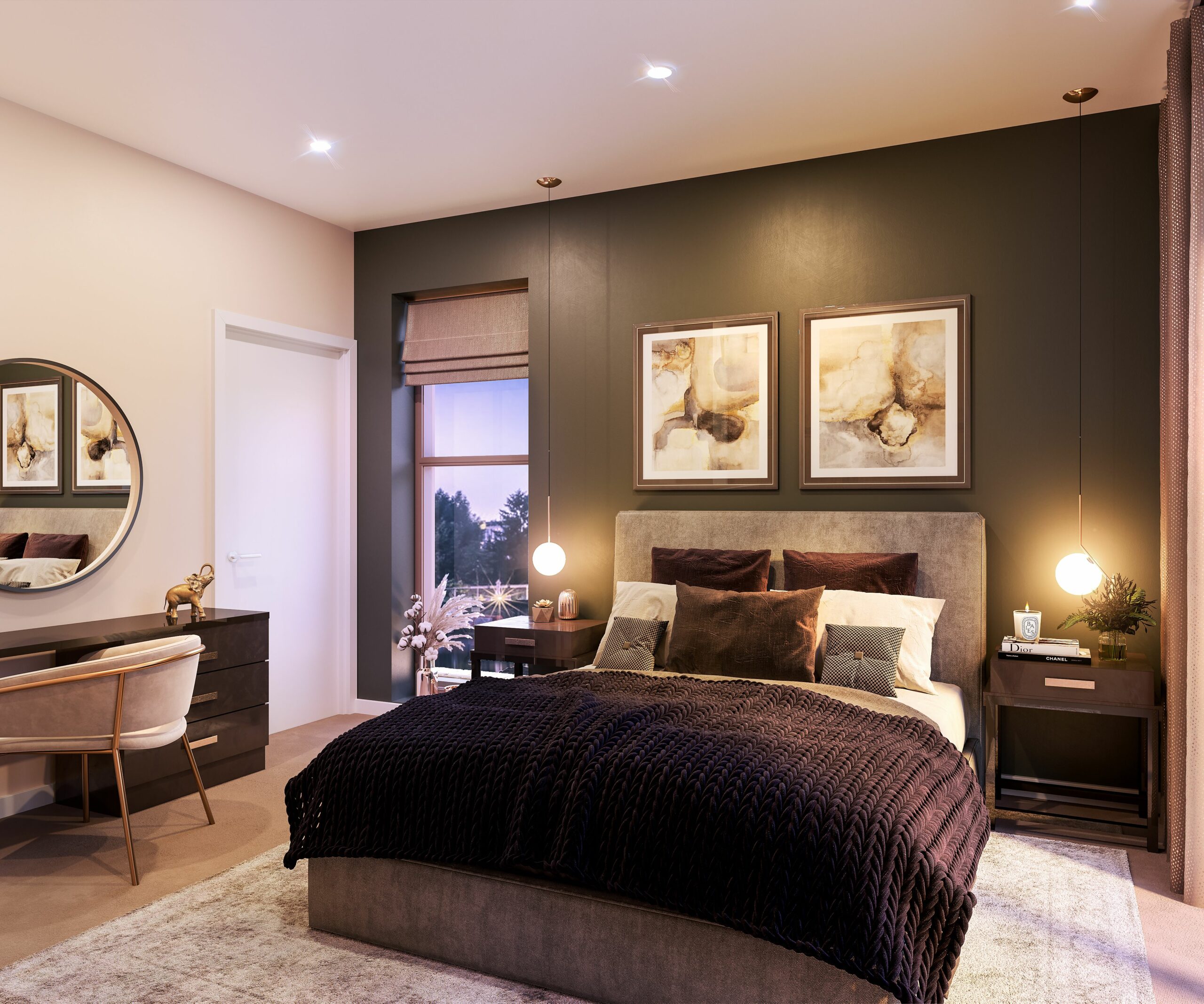 Interior master bedroom luxury london clapham cgi 3d