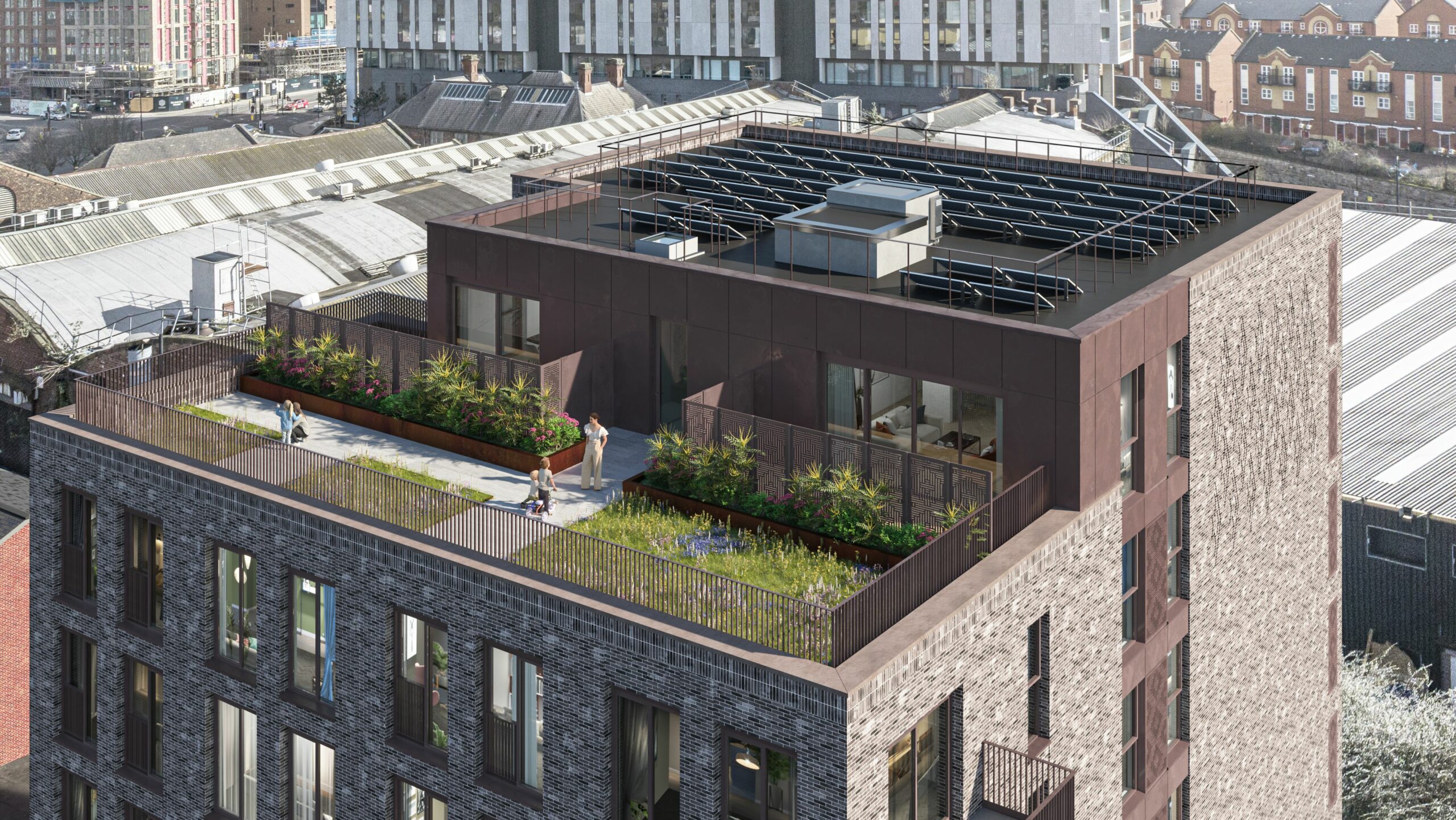 roof top garden aerial cgi exterior manchester 3d visualisation