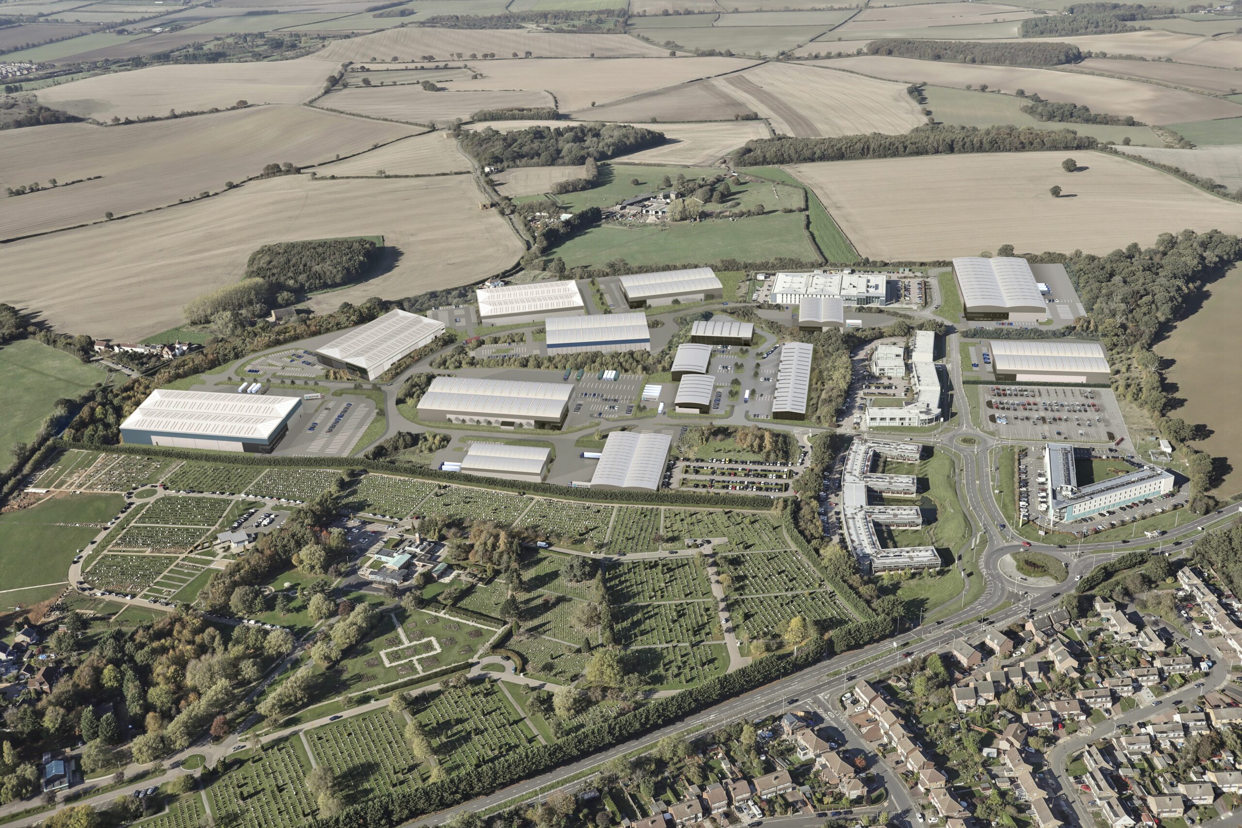 aerial industrial and logistics cgi 3d exterior visualisation