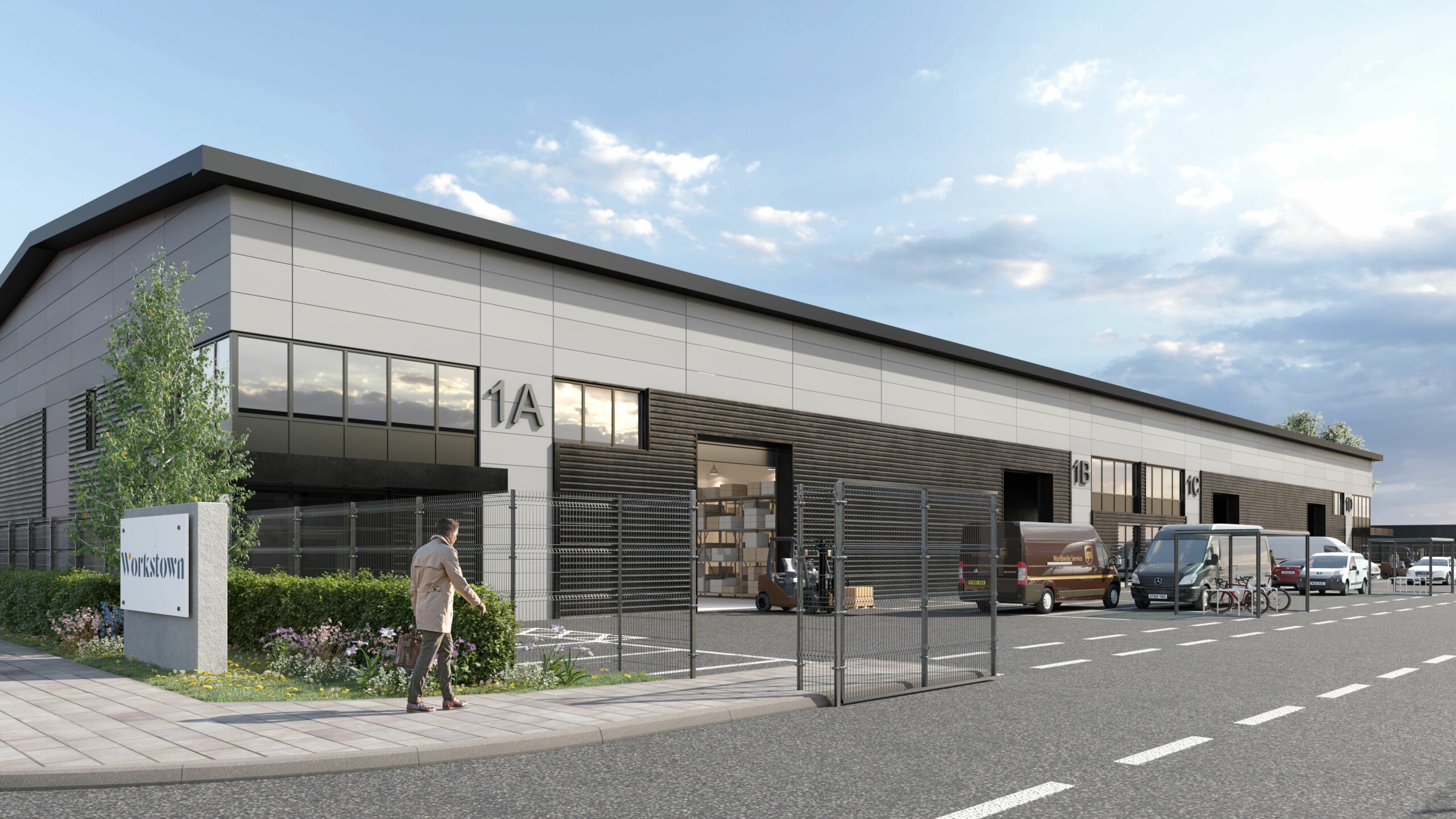 eye level commercial exterior cgi 3d visual industrial logistic