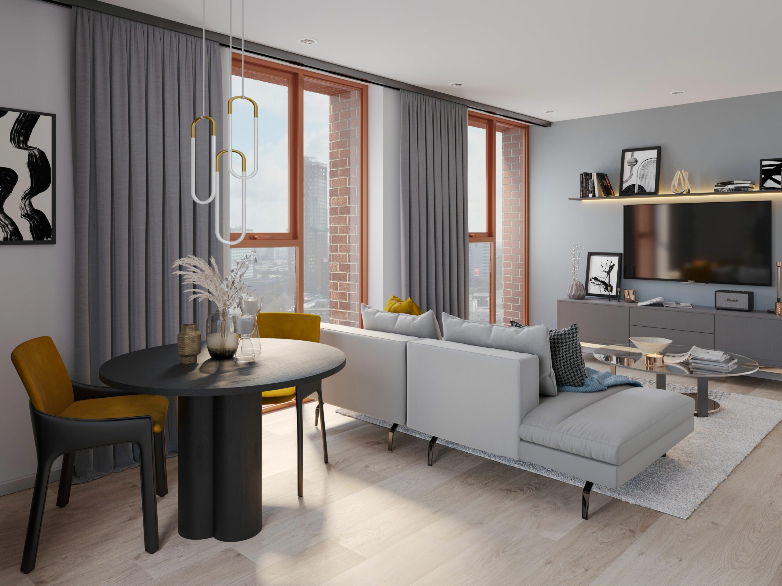 open living space cgi interior visual 3d visualisation birmingham development alliance investments 