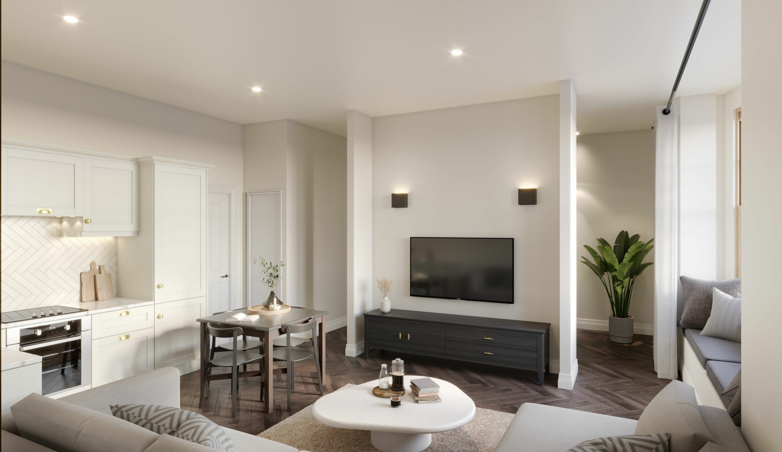 Atrincham Stylish Apartment CGI Interior 21 living OSA architects Manchester