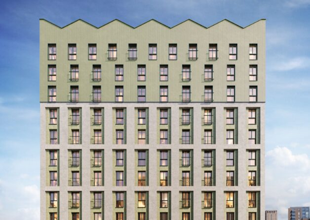 front elevation of viridian for The Prestbury Advisory regent road salford