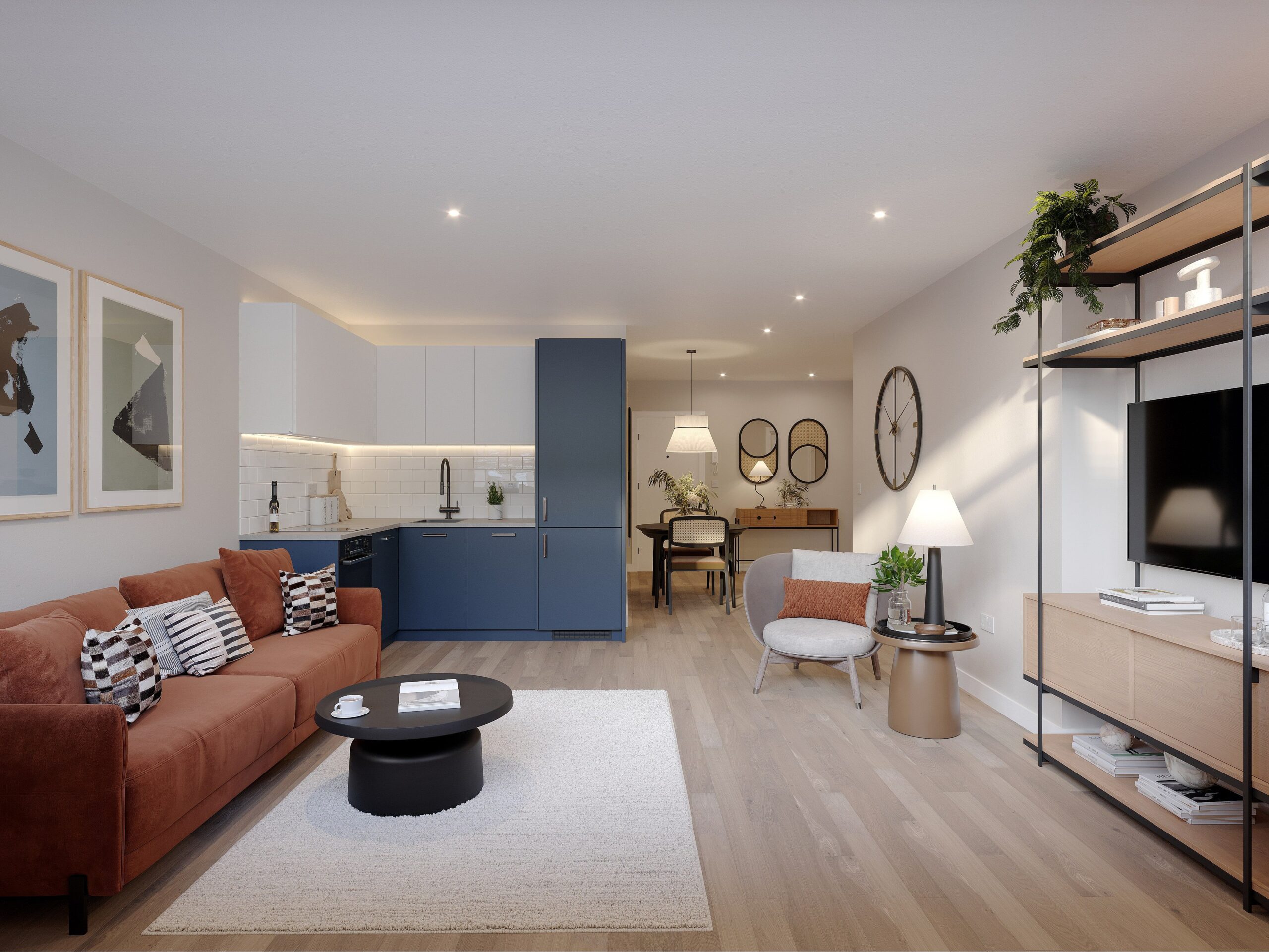 Interior of the lounge kitchen diner living space of Thames Grove for Elite Realty Invest in Gravesend near London