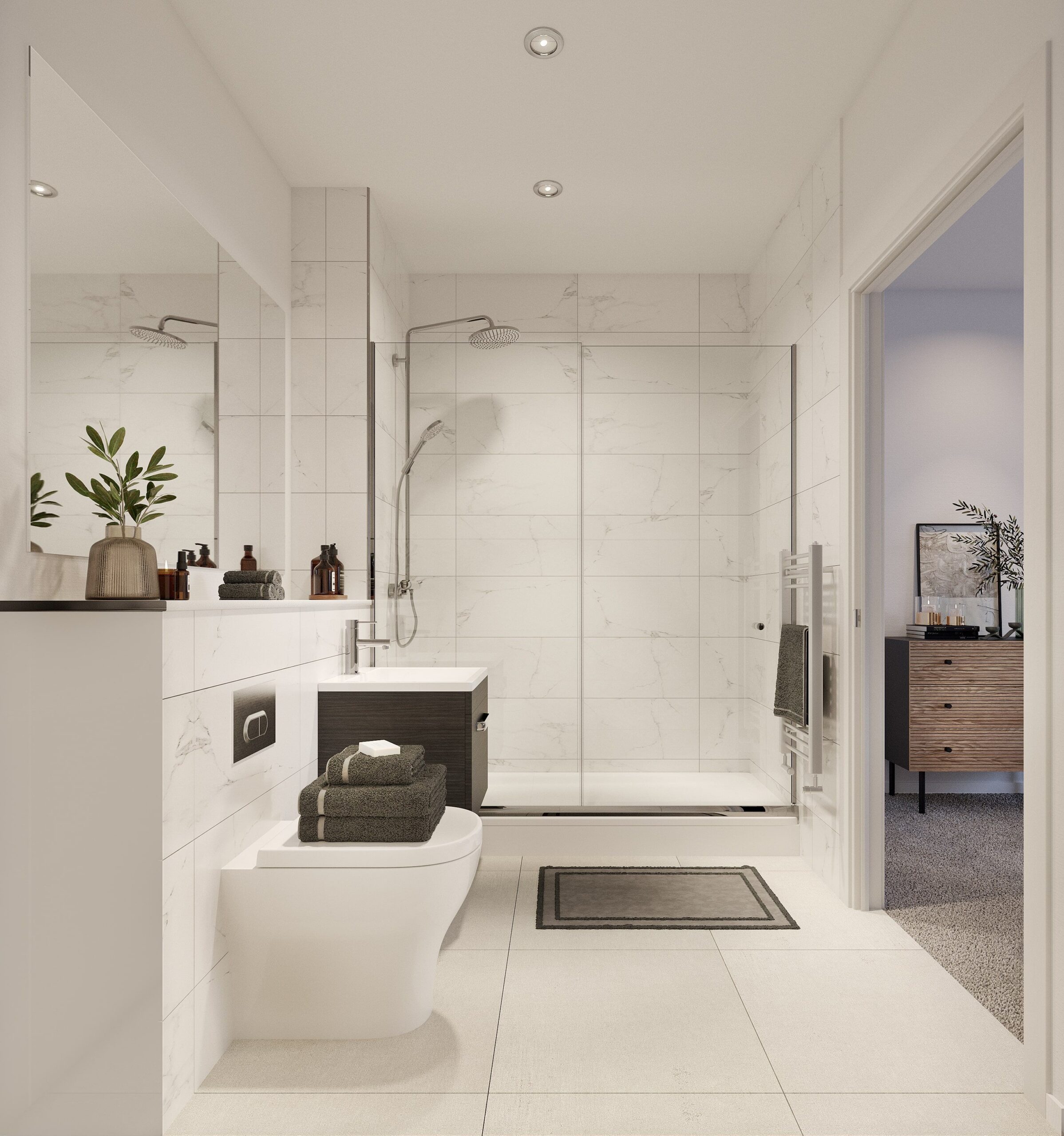one victoria zentra group manchester city centre ensuite bathroom CGI