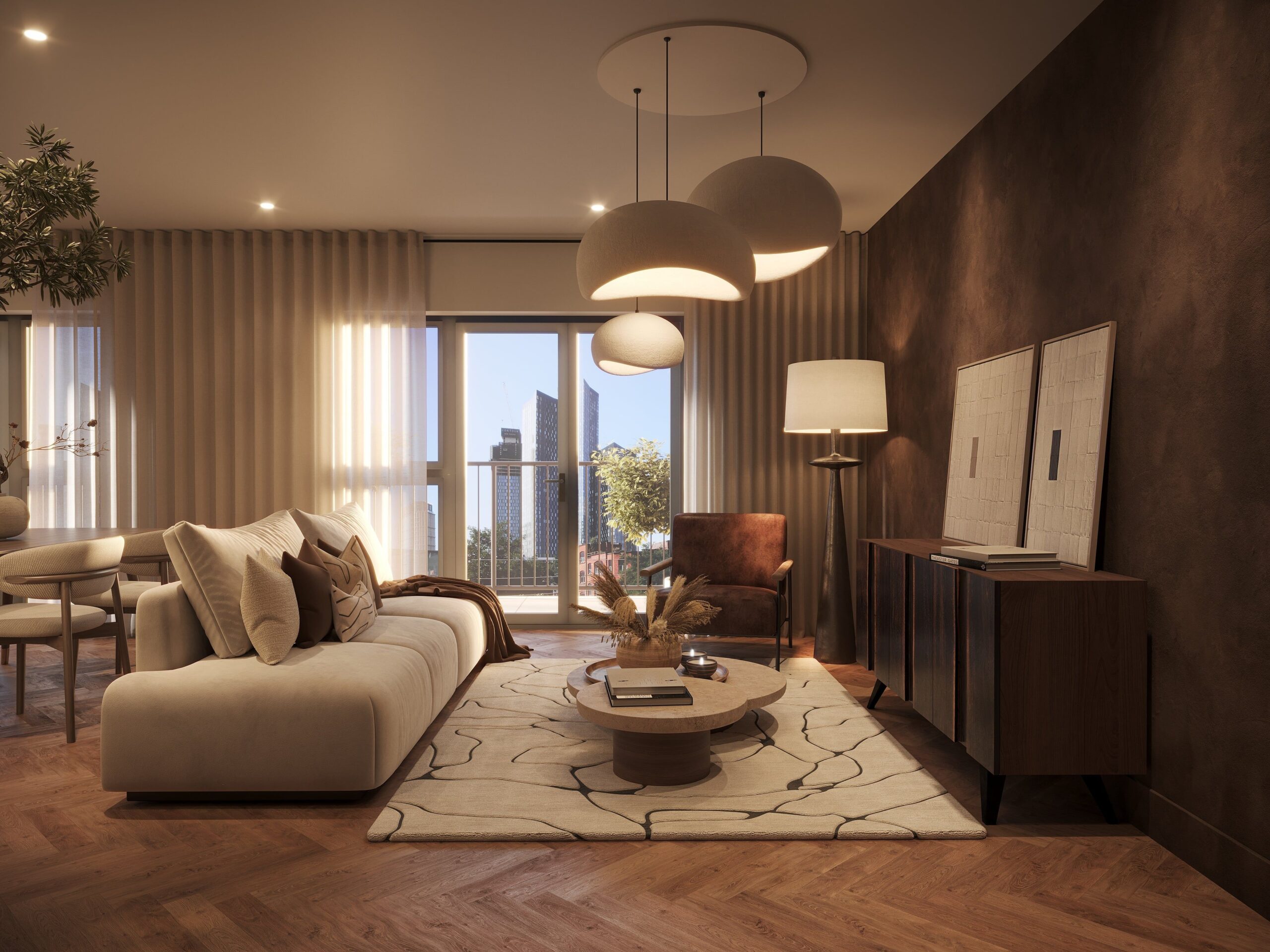 Ancoats House in Manchester City Centre, interior living space