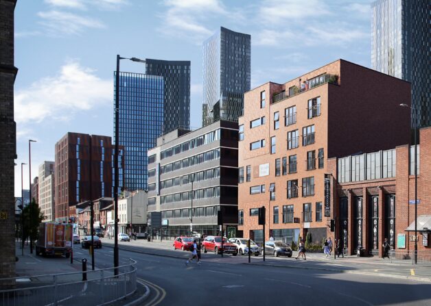 Ancoats House in Manchester City Centre, exterior street view