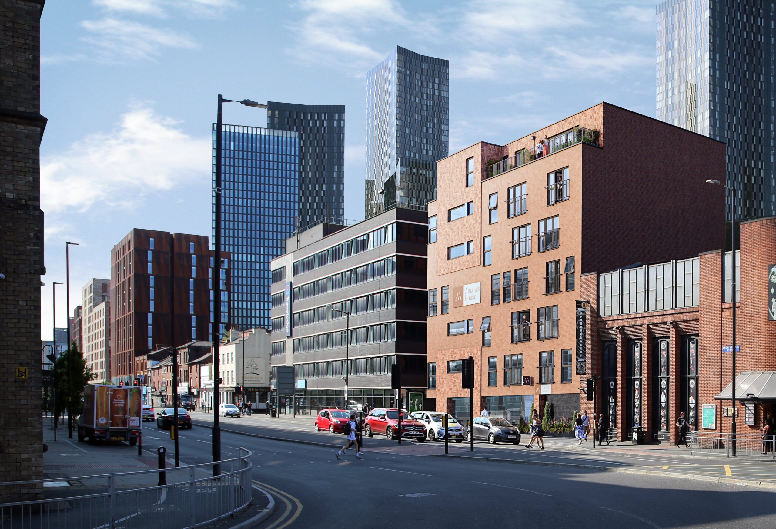 Ancoats House in Manchester City Centre, exterior street view