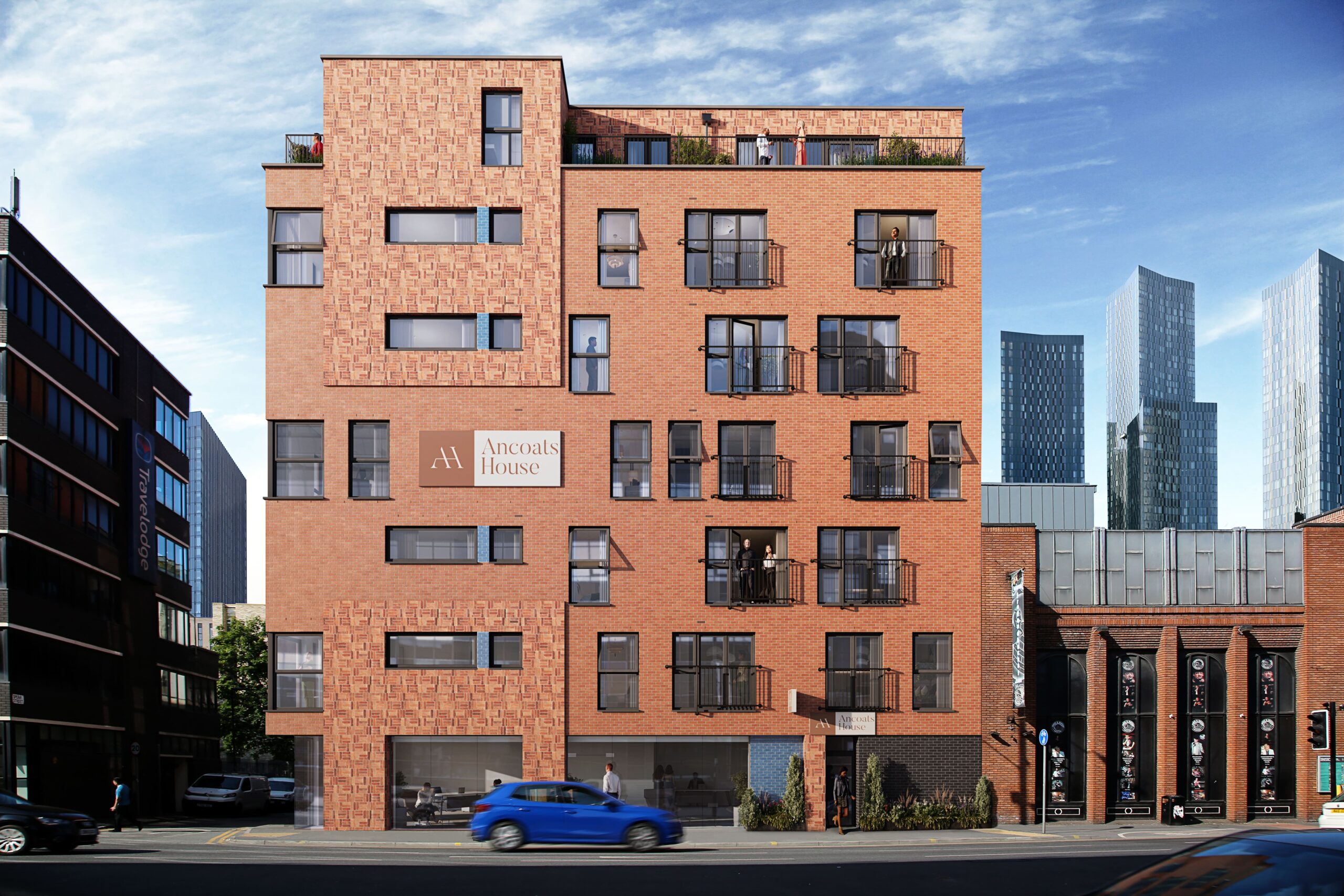 Ancoats House in Manchester City Centre, exterior front elevation