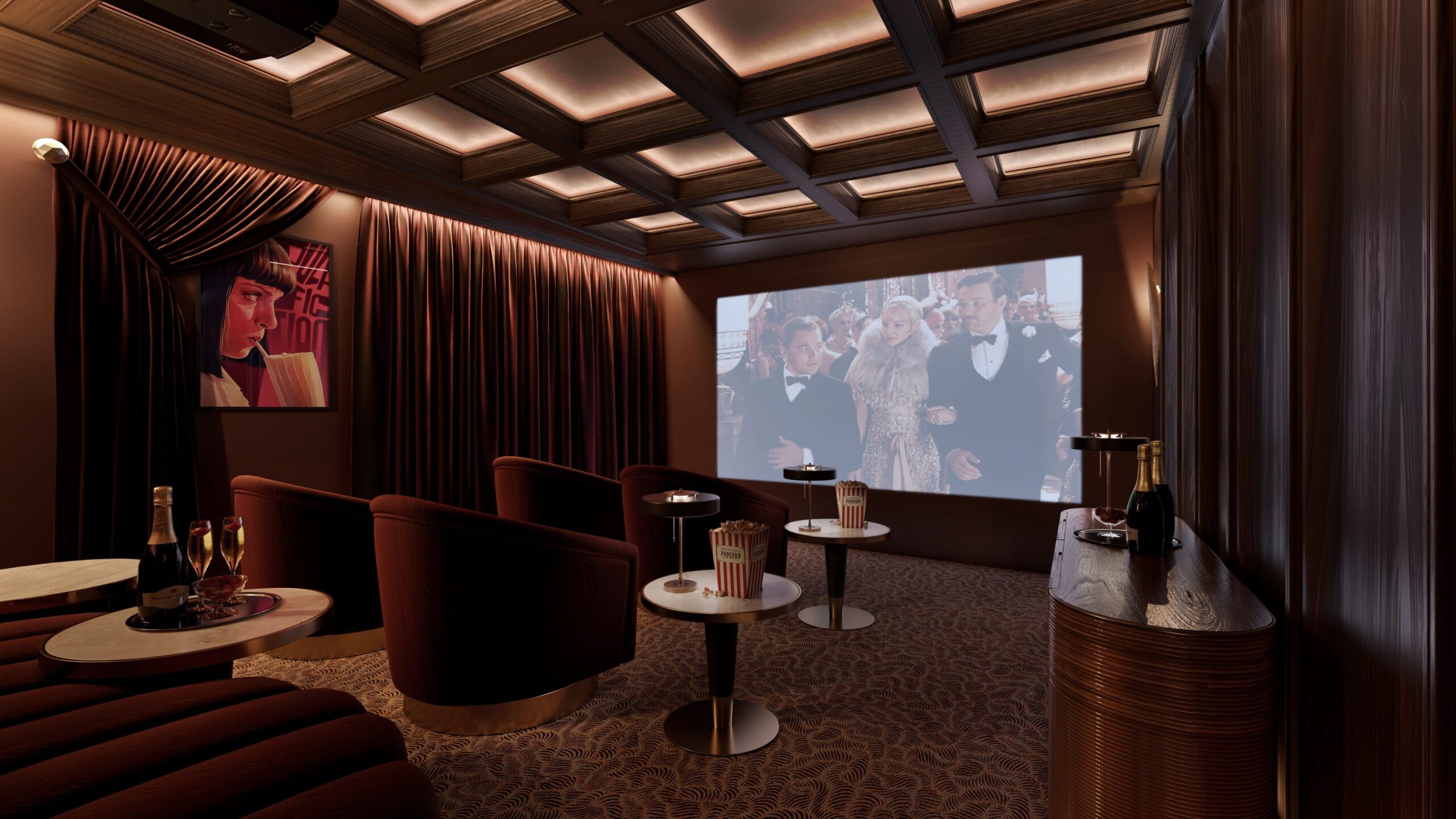 Abbey Row, Liverpool city centre, communal cinema roomcgi