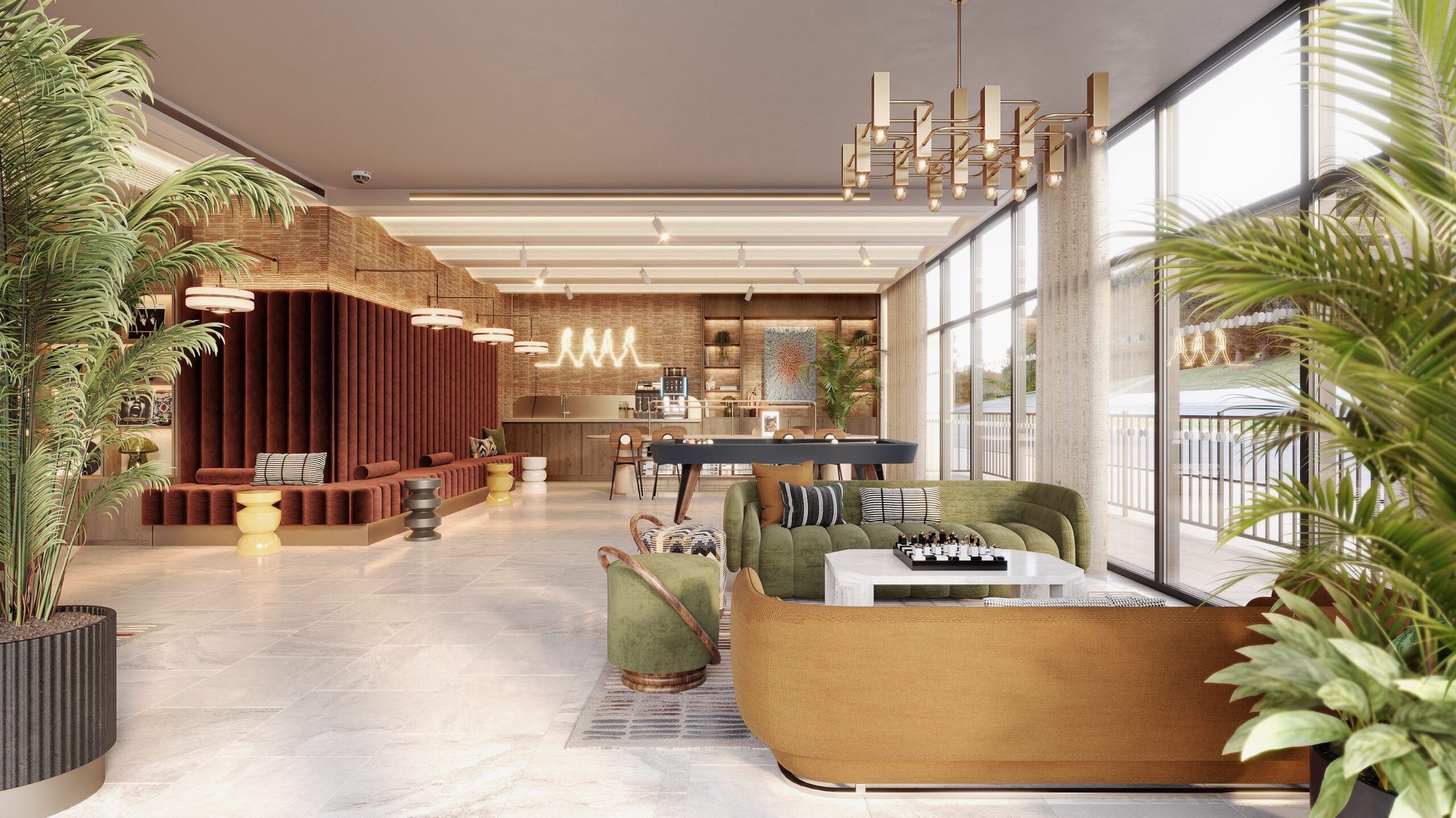 Abbey Row, Liverpool city centre, communal lounge or workspacecgi