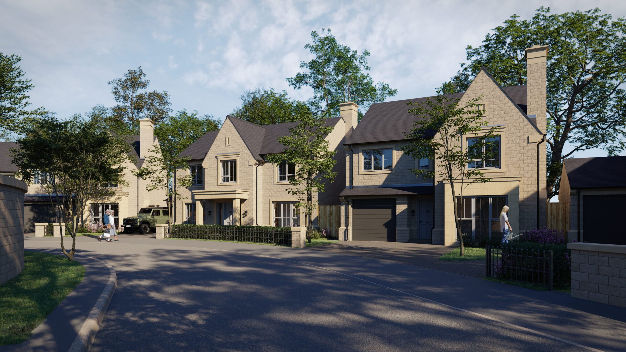 The Meadows, Langho, street scene of the development