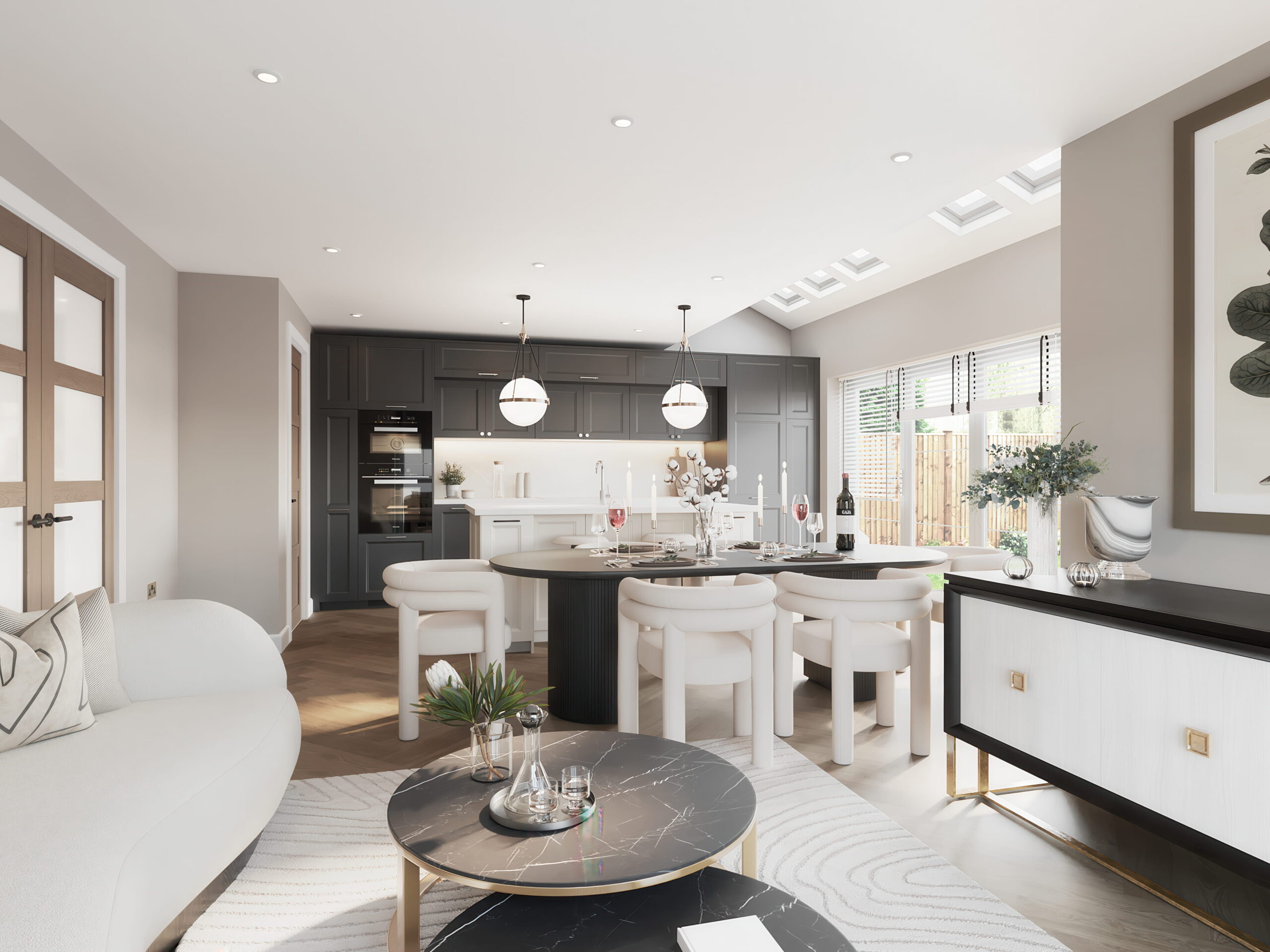 The Meadows Langho plot 7 interior kitchen diner living space cgi