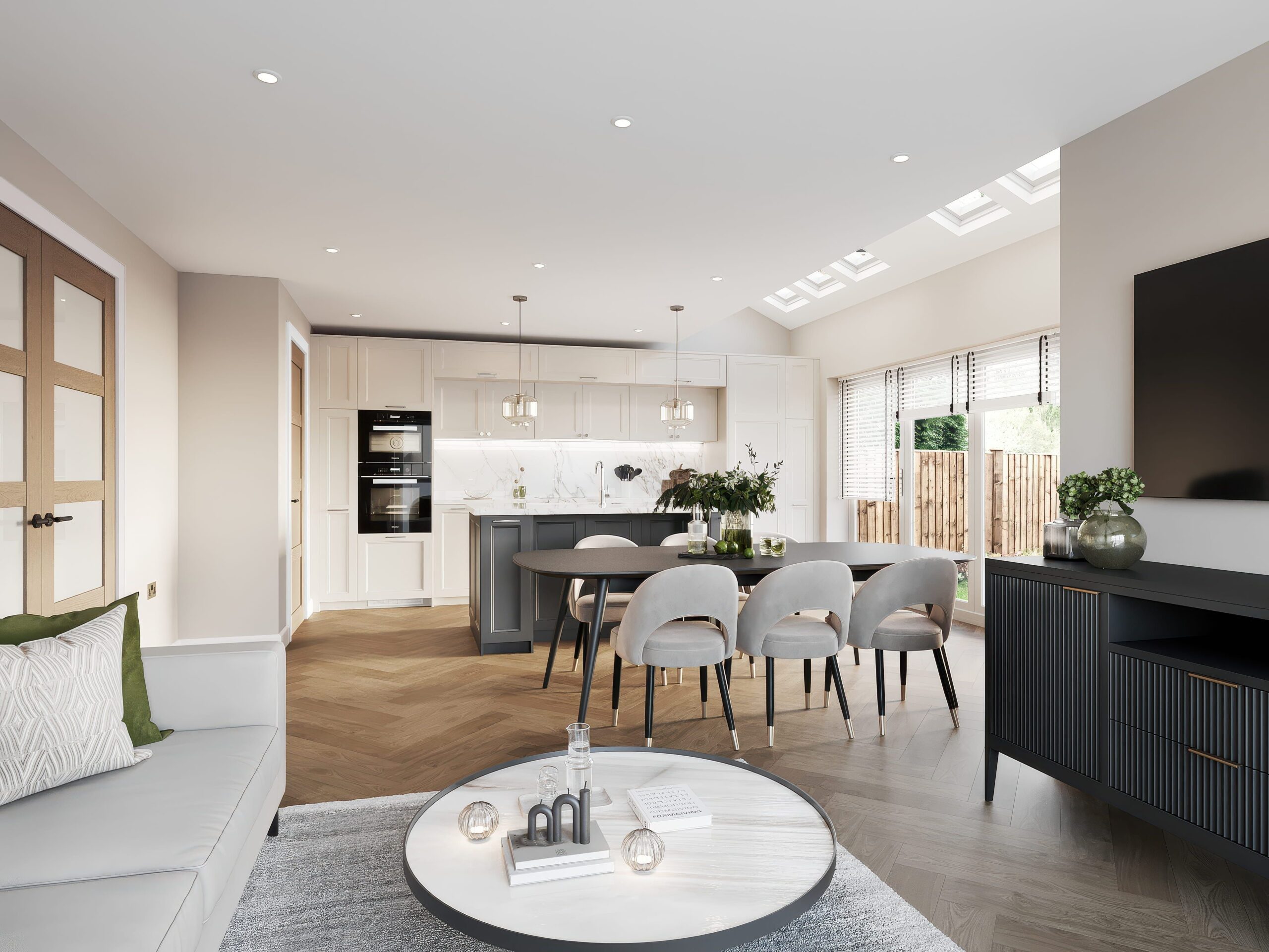 The Meadows, Langho,plot 1 interior of the kichen diner lounge living space