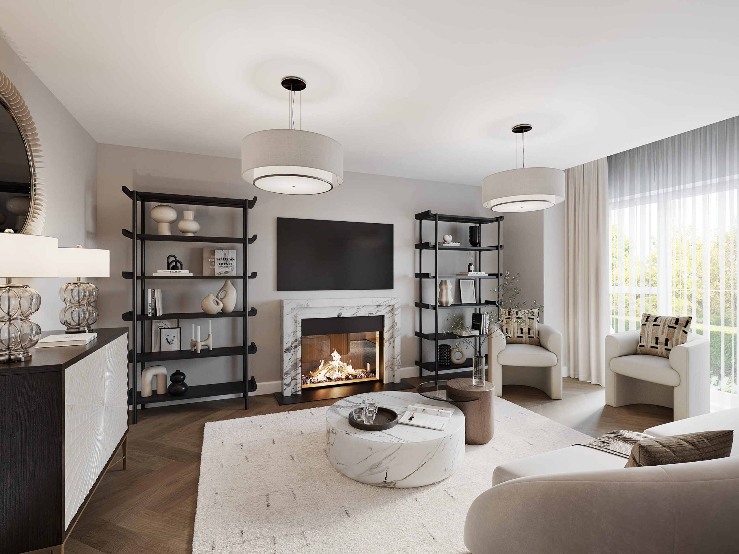 The Meadows, Langho, Holly interior lounge cgi