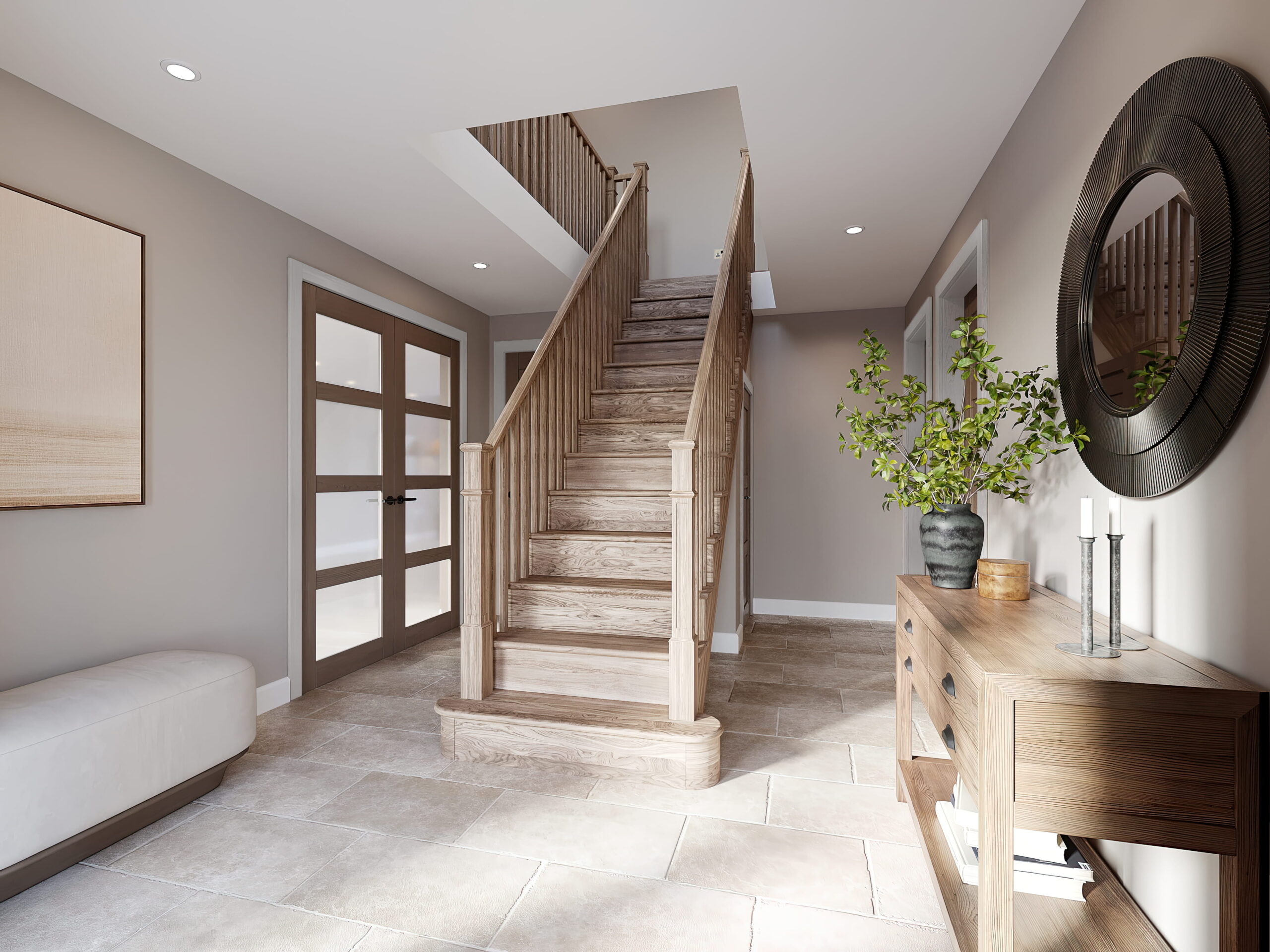 The Meadows Langho plot 3 interior hallway stairwell cgi