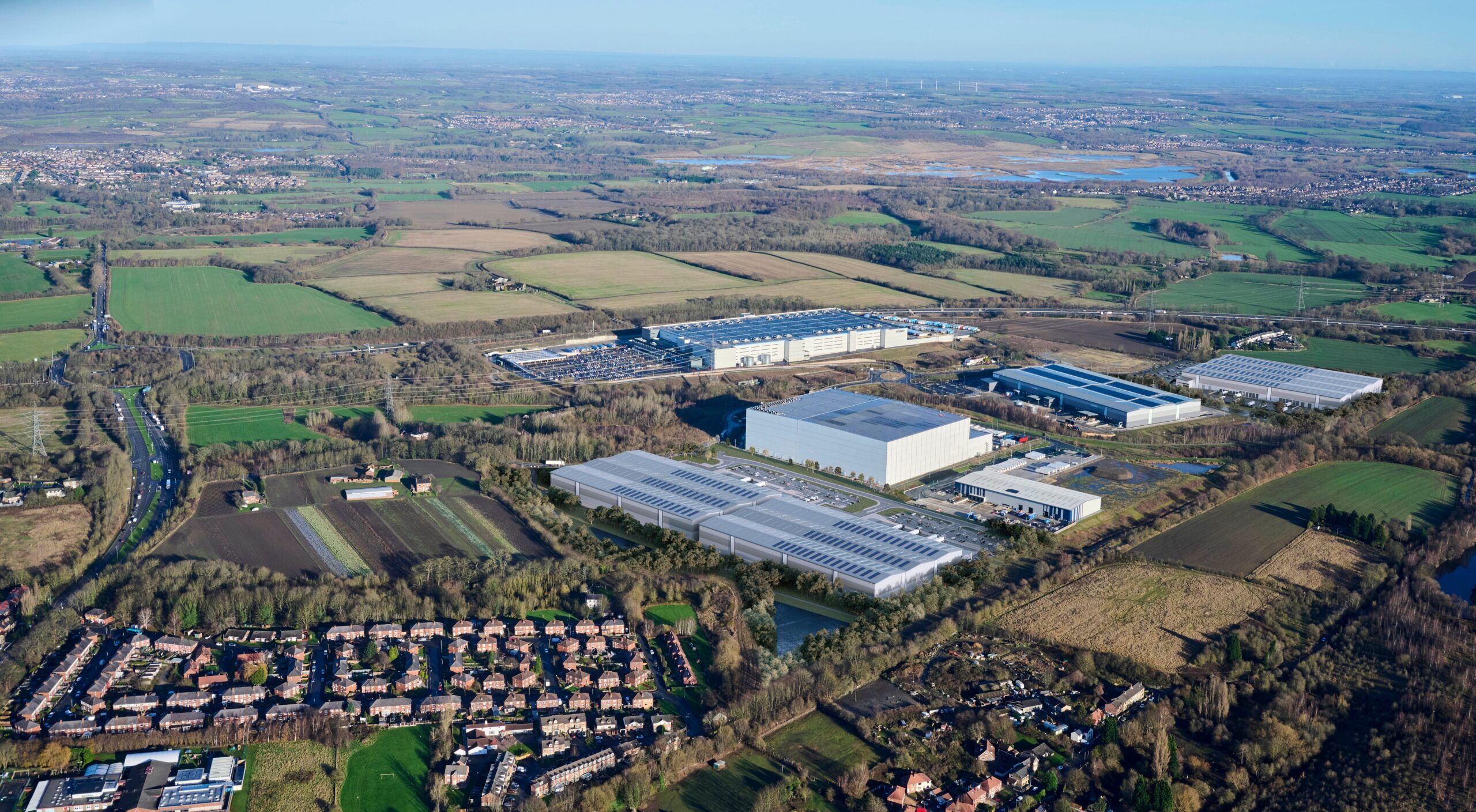 Wakefield Hub Industrial & Logistics development Aerial CGI view
