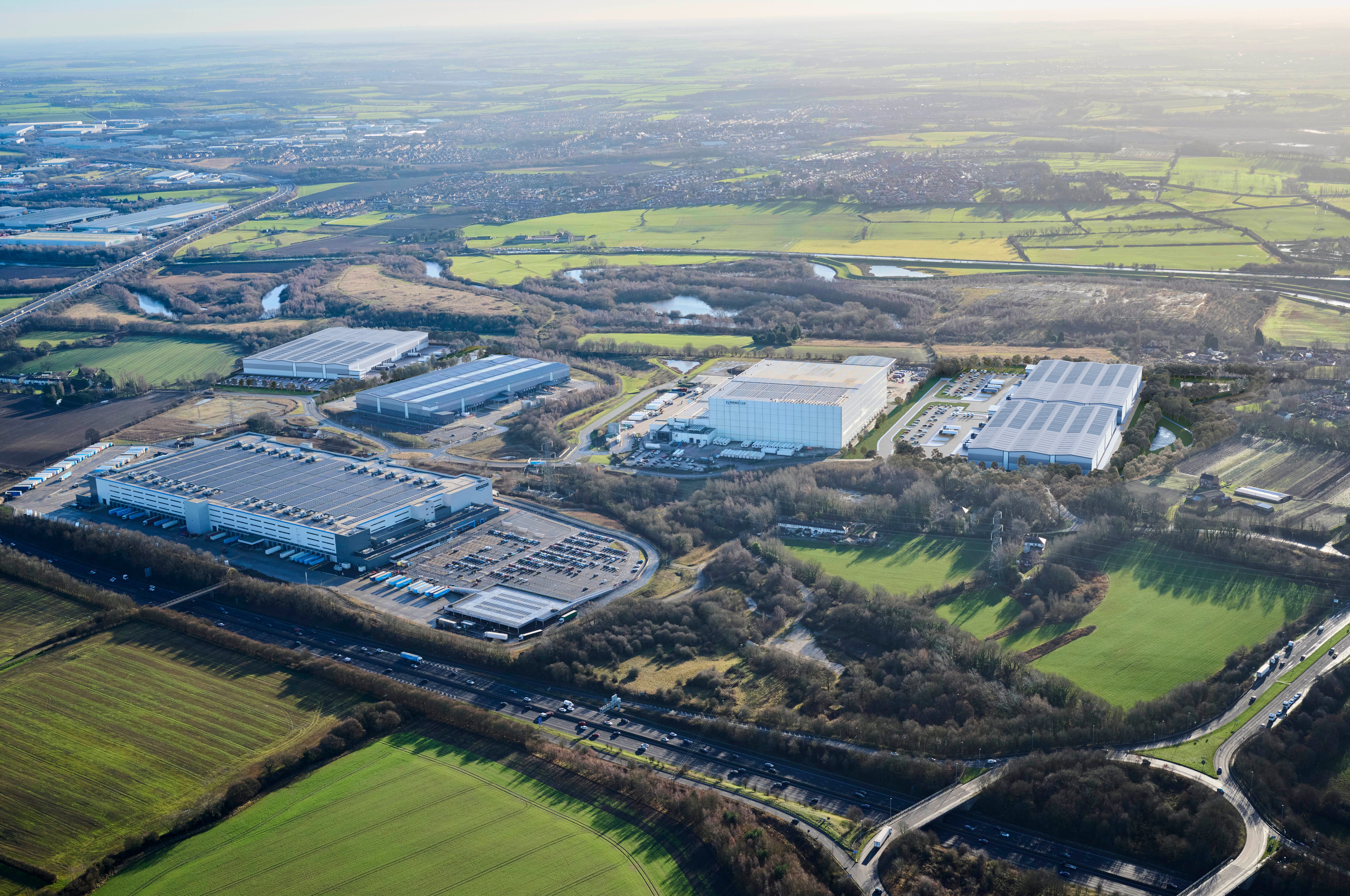 Wakefield Hub Industrial & Logistics development Aerial CGI view