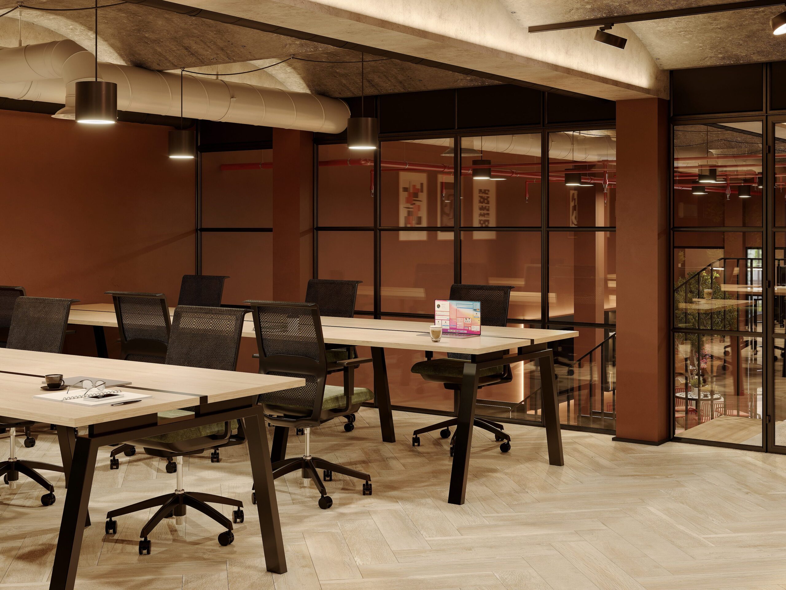 &Soul interior workspace cgi in Shoreditch London