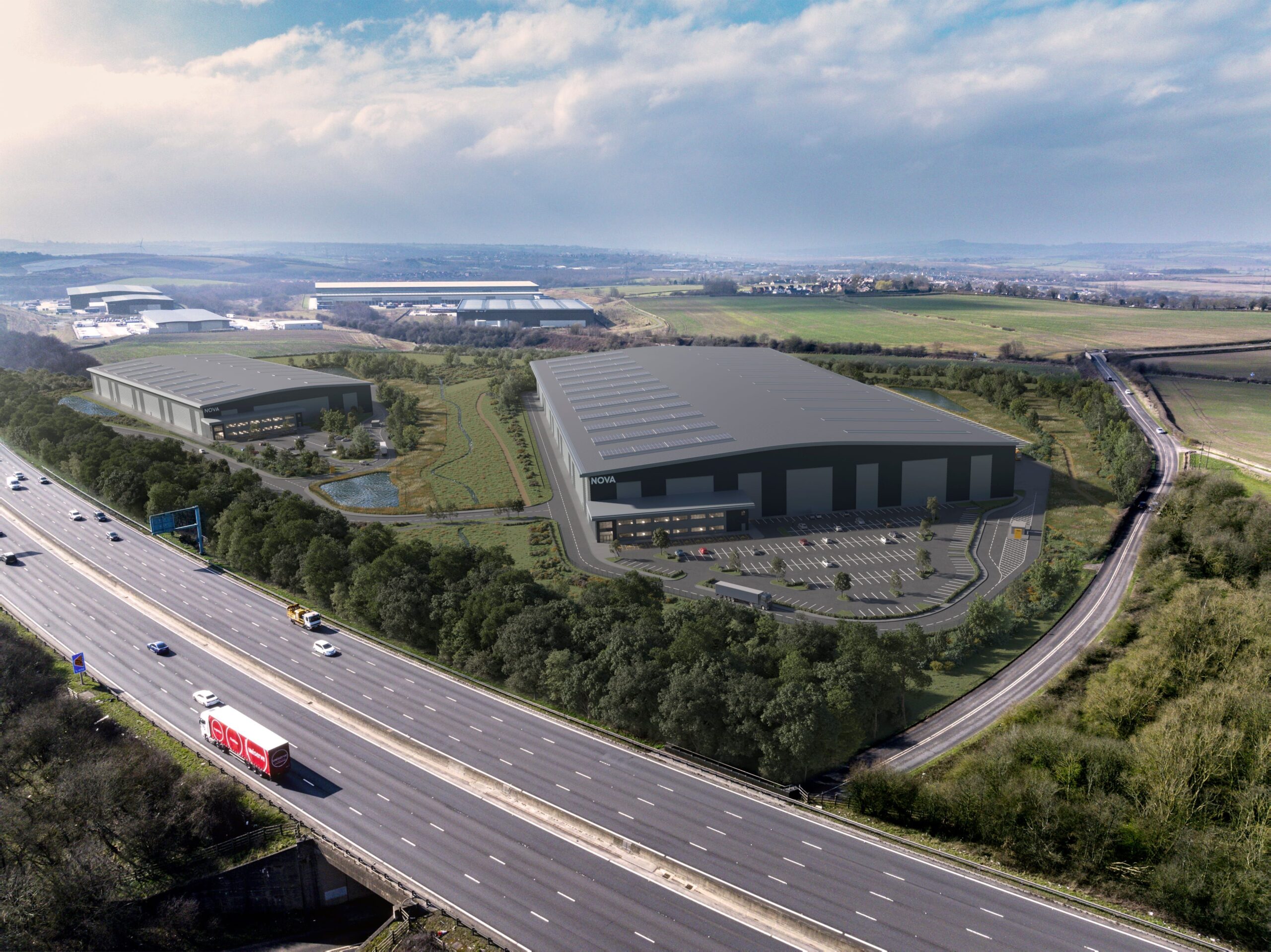 Aerial CGI of NOVA L&I development from HBD