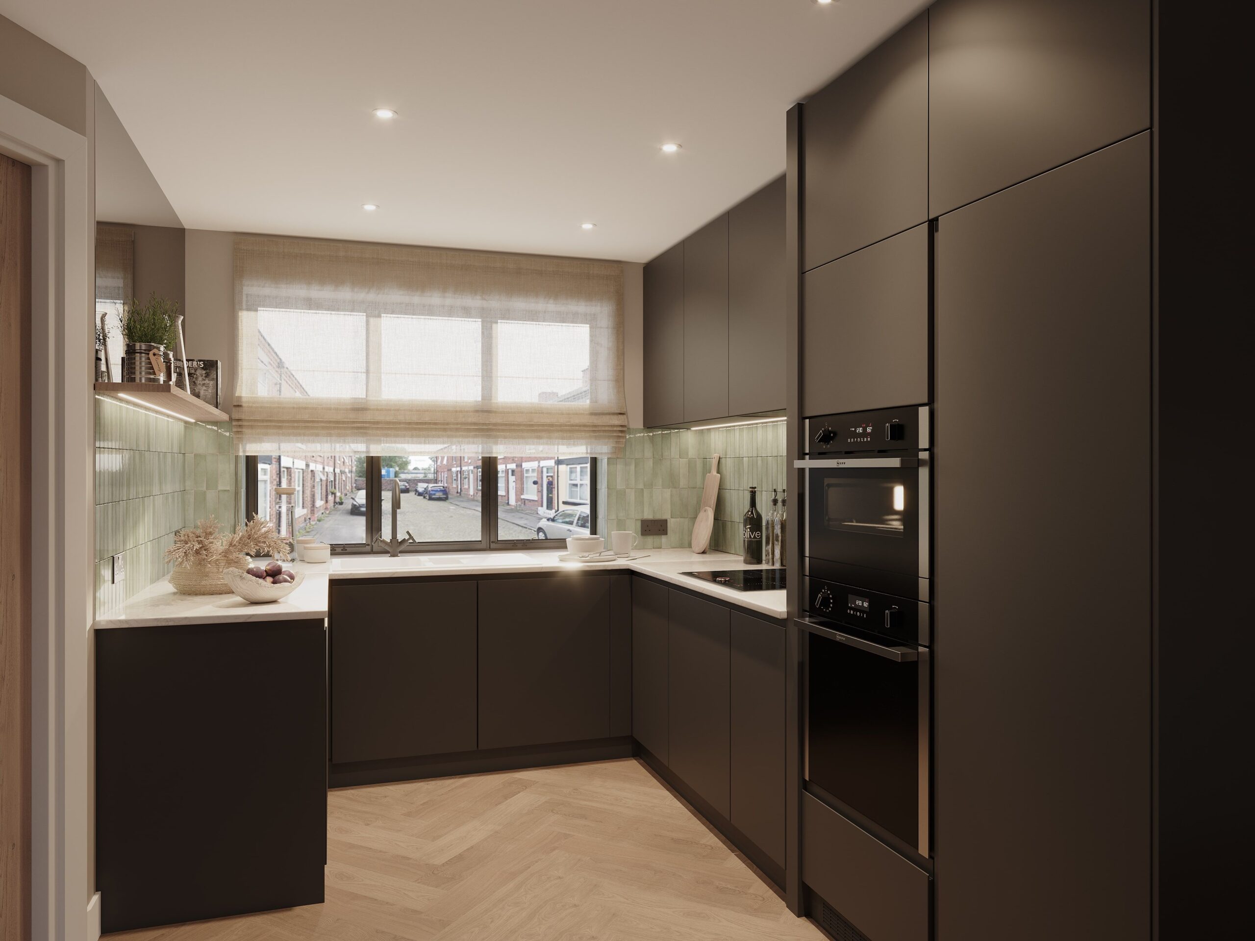 Empress Court Interior kitchen CGI visual