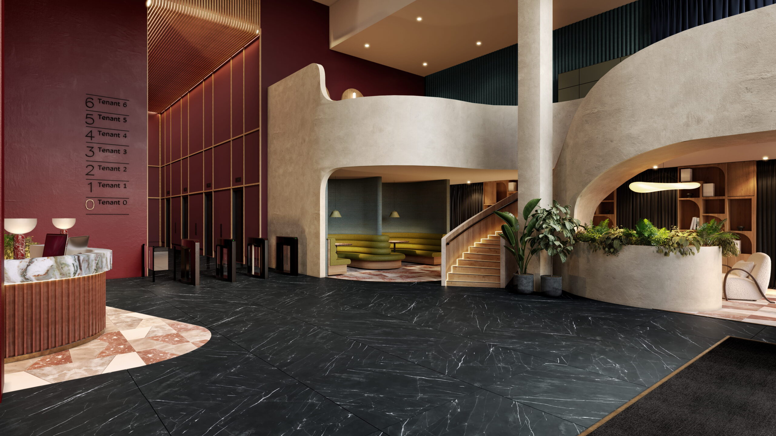 3 hardman street, interior reception area CGI