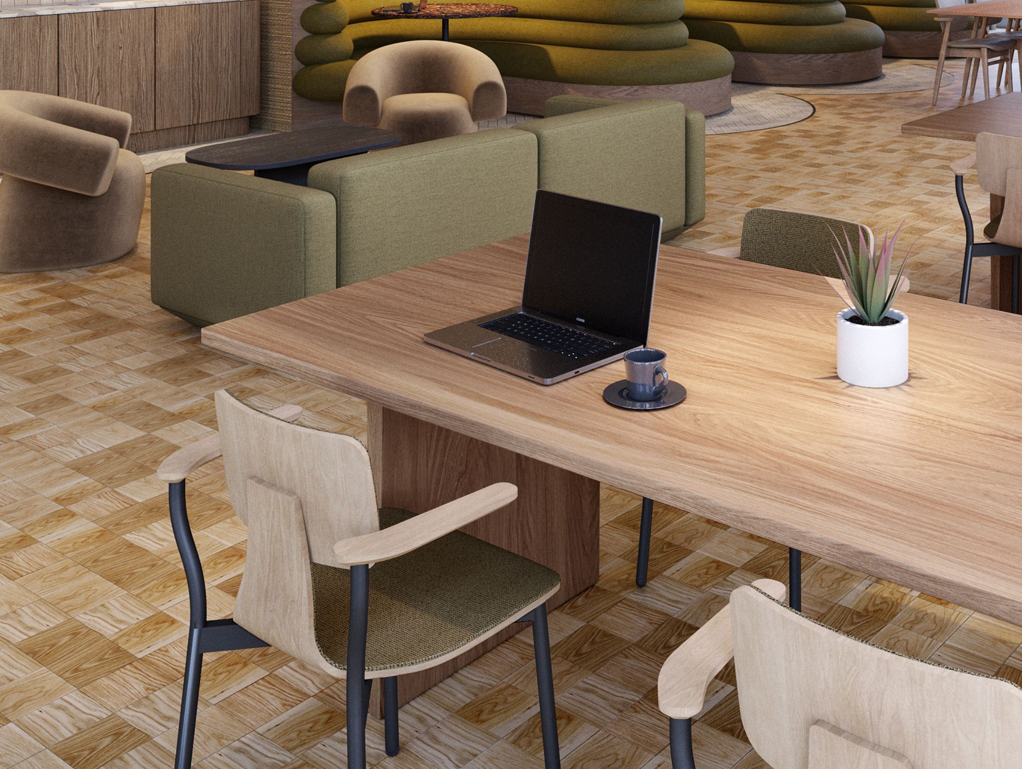 3 hardman street, interior workspace CGI