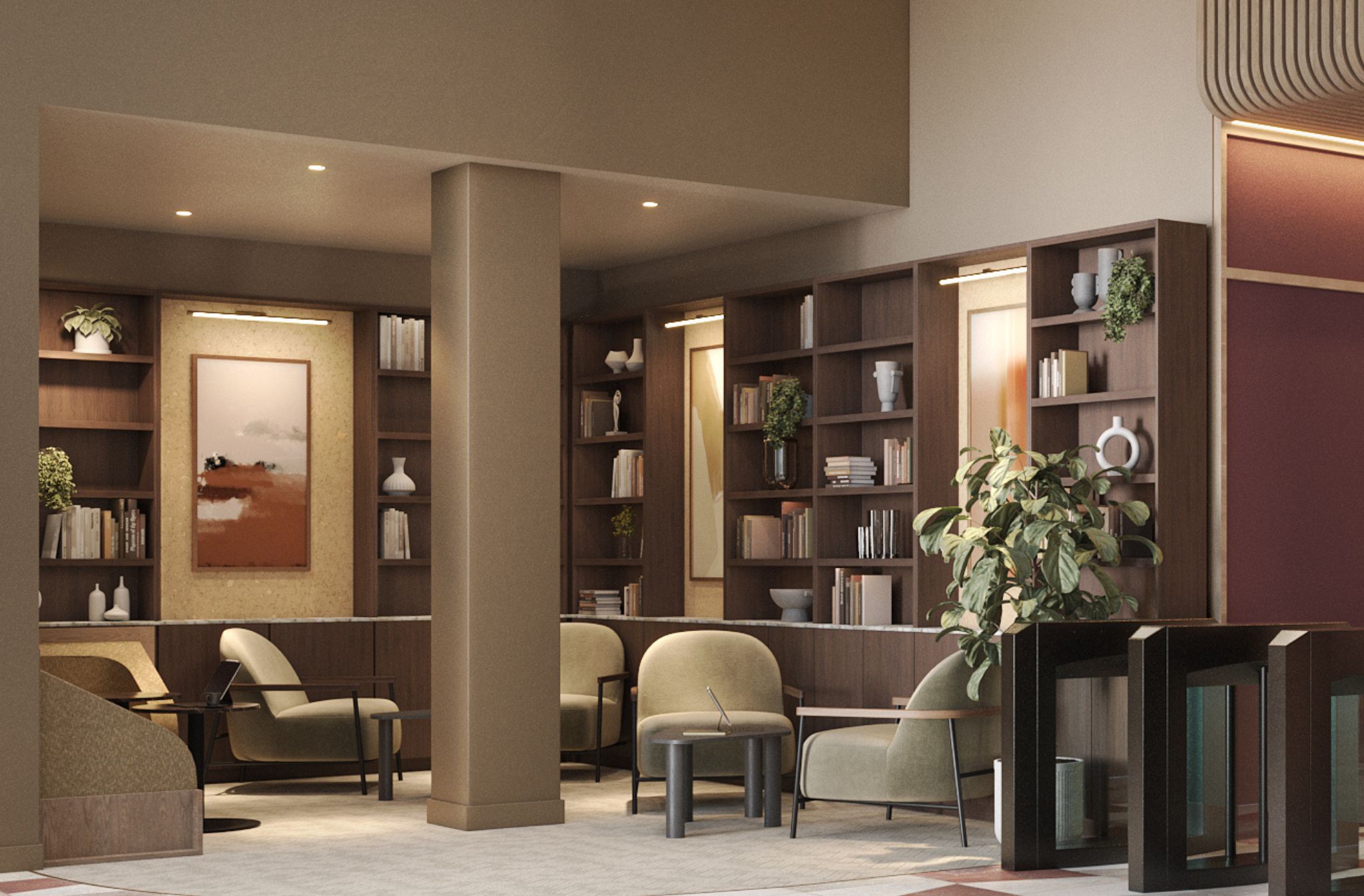 3 hardman street, interior reception area CGI