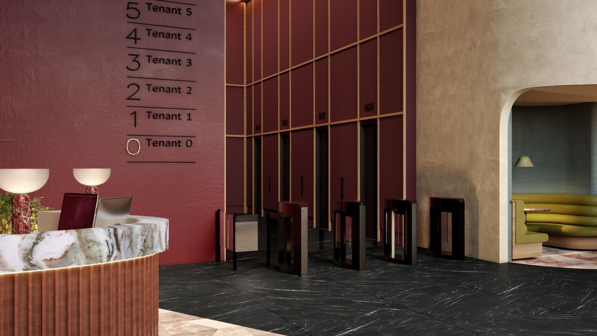 3 hardman street, interior reception area CGI