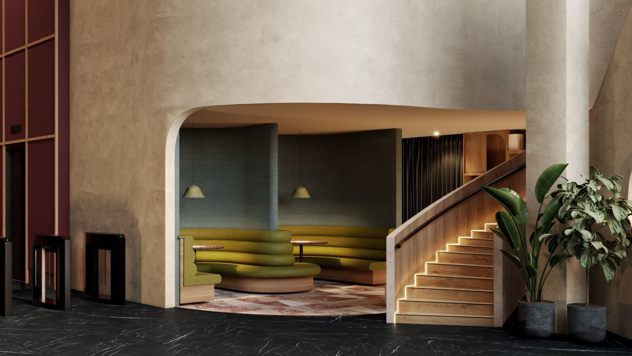 3 hardman street, interior reception area CGI