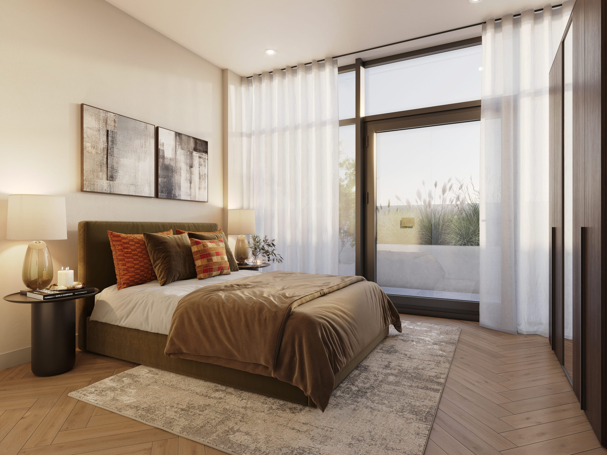 Leeds City Park apartment bedroom CGI