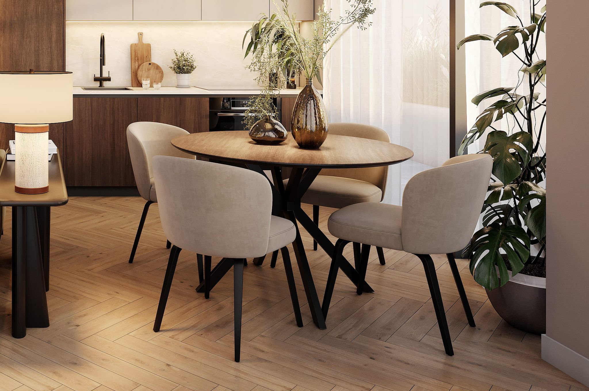 Leeds City Park apartment living space cameo CGI